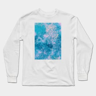 Abstract Watercolor Mint Blue, Watercolor Art Long Sleeve T-Shirt